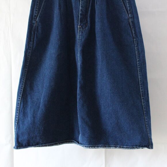 Foxtails Juniors Modest Vintage Skirt Midi Size 9 Blue Denim Front Zip Pockets - Picture 3 of 7